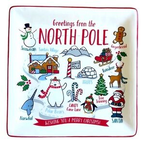 Holly Hill Decorative North Pole Square Plate